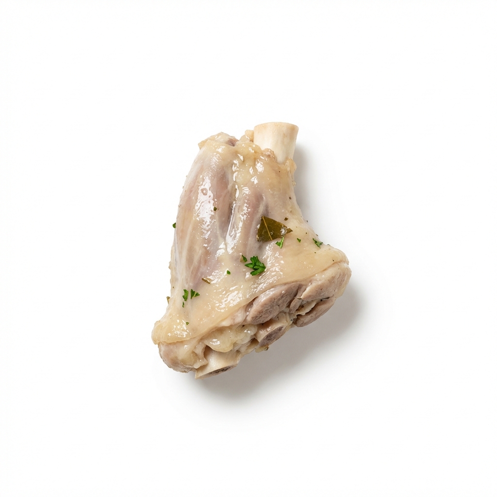 Schaf Vorderhaxe, mittelfett, tiefgefroren, gekocht