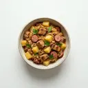 Bigosch (Eintopf mit Schweinefleisch, Kartoffeln, Sauerkraut und Weißkraut)