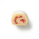 Biskuitrolle/Biskuitroulade, mit Erdbeersahnecreme