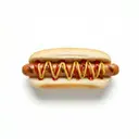 Hot Dog in Weissbrot mit Ketchup und Senf