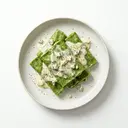 Eier-Frischteigwaren, grün, mit Gorgonzolasauce