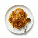 Ente gebraten im Ofen, mit Orangen und Sauce