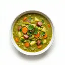 Erbsensuppe mit Gemüsebrühe und Suppengrün