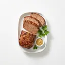 Fleischkäse grob, gebraten ohne Fett (Ofen)