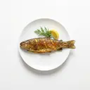 Forelle tiefgefroren, gebraten ohne Fett (Pfanne)