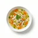 Gemüsebrühe mit Hühnerfleisch und Reis