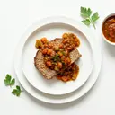 Hackbraten mit Gemüsesauce