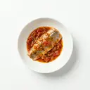 Hering gegart, in Tomatensauce von heller/weißer Grundsauce