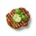 Kalbskotelett gegrillt, mit Basilikumbutter