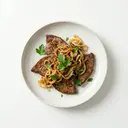 Kalbsleber gebraten, mit gebratenen Zwiebeln