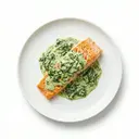 Lachs-Spinatsauce von Grundsauce hell/weiß mit Sahne