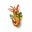 Languste gekocht, gebraten ohne Fett (Pfanne)