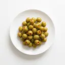 Oliven grün, gefüllt mit Paprikapaste, gesäuert, abgetropft