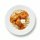 Paprikahuhn gedünstet, mit Sauce