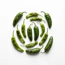 Pfefferschote grün, gebraten ohne Fett (Pfanne)