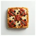 Pizza siciliana (mit Tomatensauce, Mozzarella, Anchovis, Oliven)