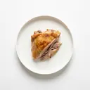 Pute Fleisch, mit Haut, tiefgefroren, geschmort ohne Fett