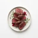 Rentier Fleisch, gebraten ohne Fett (Ofen)