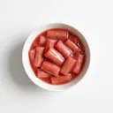 Rhabarberkompott mit einer Zuckerart und Süßungsmitteln, Konserve