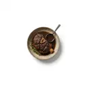 Rind Hinterhesse, tiefgefroren, geschmort ohne Fett