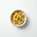 Rührei gebraten mit Zwiebeln