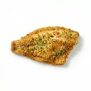 Schollenfilet mit Petersilie paniert, gebraten
