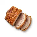 Schwein Bratenfleisch (Bug mit Fett und Schwarte) gebraten ohne Fett (Ofen)