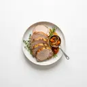 Schwein Bratenfleisch (Bug ohne Fett und Schwarte) gebraten ohne Fett (Ofen)