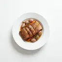 Schwein Brustspitze, geschmort ohne Fett