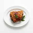 Schwein Dicker Bug (mit Fett und Schwarte) gebraten ohne Fett (Ofen)