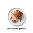 Schwein Hüfte/Schinkenspeck, gebraten ohne Fett (Ofen)