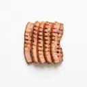 Schwein Schinkenspeck, Rohpökelware, geräuchert, gegrillt