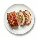 Schweinebauch gefüllt, gebraten im Ofen