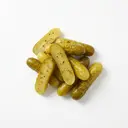 Senfgurke gesäuert, abgetropft