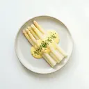 Spargel gekocht, mit Sauce Hollandaise/Holländischer Sauce