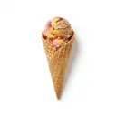 Speiseeis (Frucht, Kaffee) gemischt, in Waffeltüte