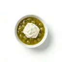 Stachelbeergrütze mit Schlagsahne