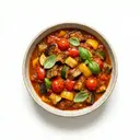Tomatensauce aus frischen Tomaten mit Aubergine, Zucchini und Paprika