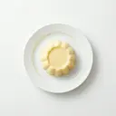 Vanillepudding, Flammeri, zubereitet aus Pulver und Sojadrink