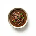 Wildsuppe mit Rehfleisch, Speck und Rotwein