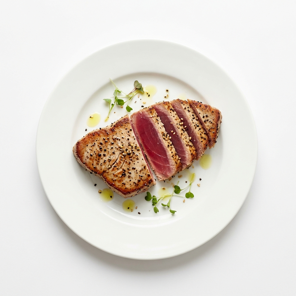 Thunfisch tiefgefroren, gebraten ohne Fett (Pfanne)