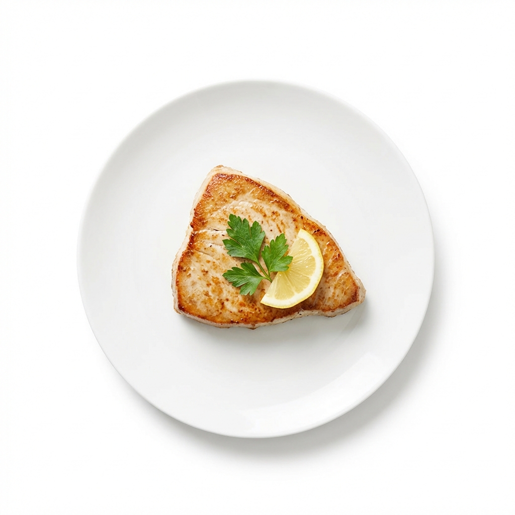 Weißer Thun gebraten ohne Fett (Pfanne)