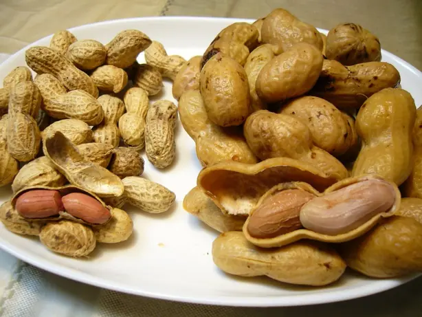 Foto von Südstaaten-Boiled Peanuts mit Gewürzen – fertig angerichtet