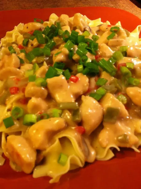 Foto von Klassisches Chicken à la King – fertig angerichtet