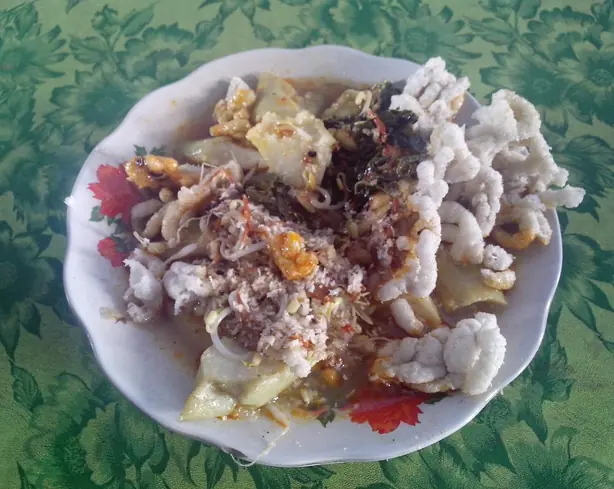Foto von Indonesisches Docang mit Tempeh-Sauce – fertig angerichtet