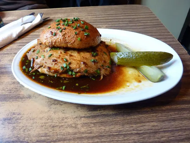 Foto von Hamburger Rundstück warm Original – fertig angerichtet