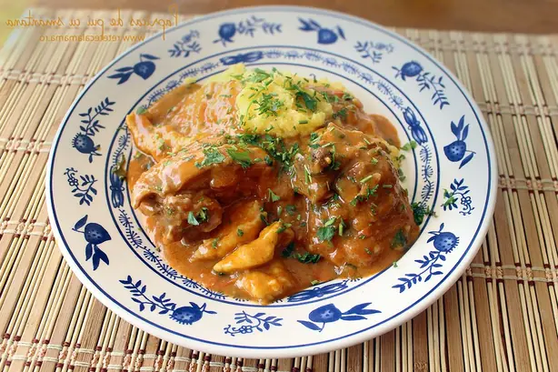 Foto von Ungarisches Paprika-Huhn Paprikasch (2) – fertig angerichtet