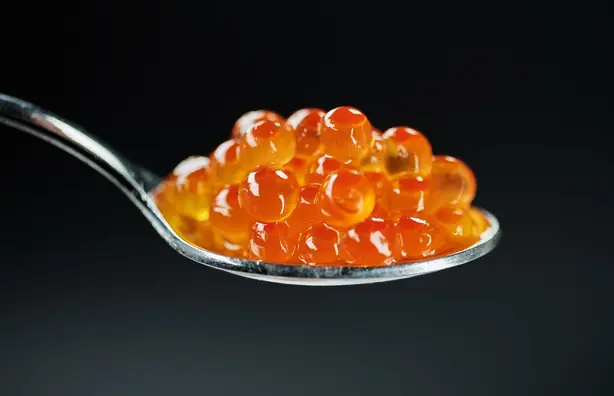 Foto von Lachskaviar klassisch – fertig angerichtet