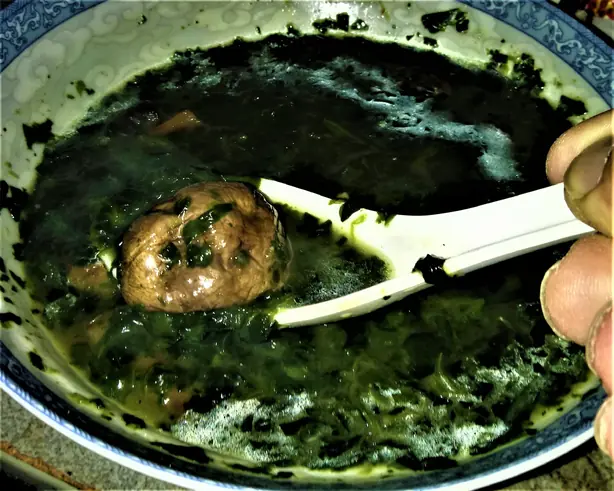 Foto von Patriotische Suppe (Hu Guo Cai) – fertig angerichtet