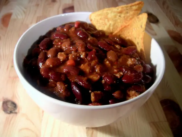 Foto von Vegetarisches Chili (Chili sin Carne) – fertig angerichtet